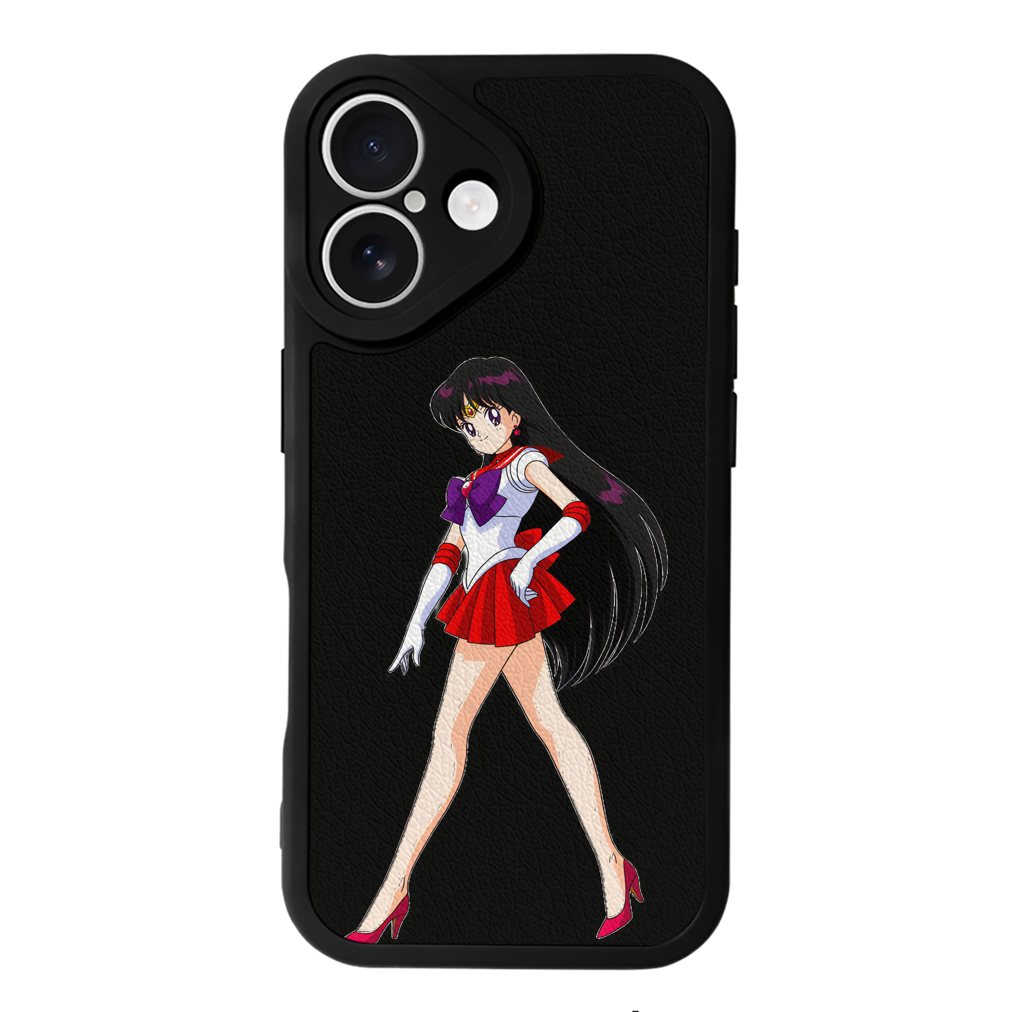（画像用） 美少女戦士セーラームーン 火野レイ ひの レイ Sailor Moon Hino Rei （セーラーマーズ,Sailor Mars） 【iPhone 16シリーズ対応】シリコンスマホケース（レザー調） 材質：シリコン